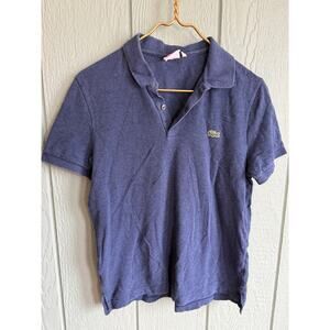 Y2K Lacoste L!VE Blue Cotton Polo Shirt Crocodile Logo Size 4 (Medium)